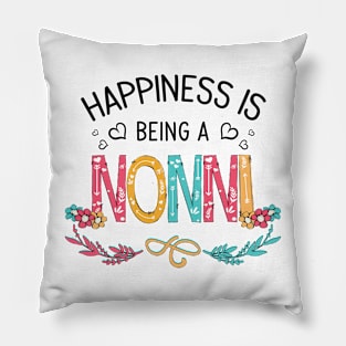 Happiness Is Being A Nonni Wildflowers Valentines Mothers Day Pillow