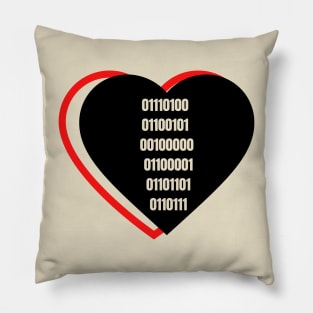 Heart of binary numbers "I love you" Pillow