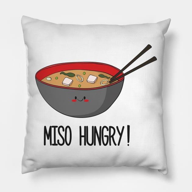 Miso Hungry! Pillow by Dreamy Panda Designs