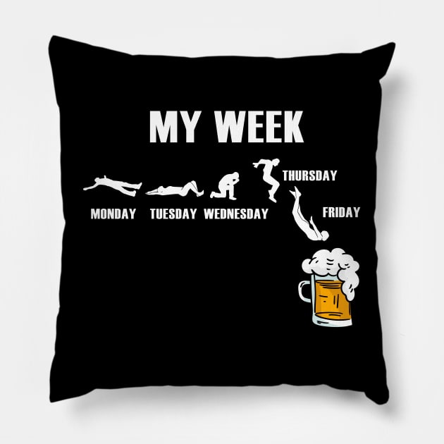 Funny Beer Gift Weekend Pillow by skaterly