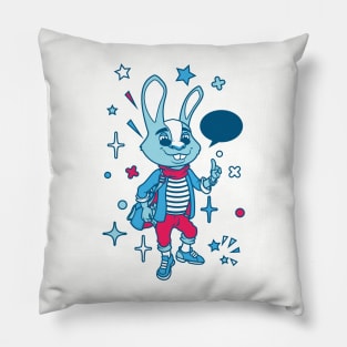 Funky Hipster Bunny Pillow