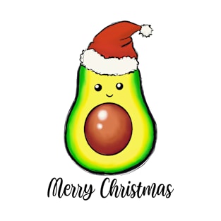 Cute Avocado Merry Christmas Funny T-Shirt