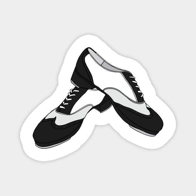 Tap Shoe Pair Illustration Magnet by murialbezanson