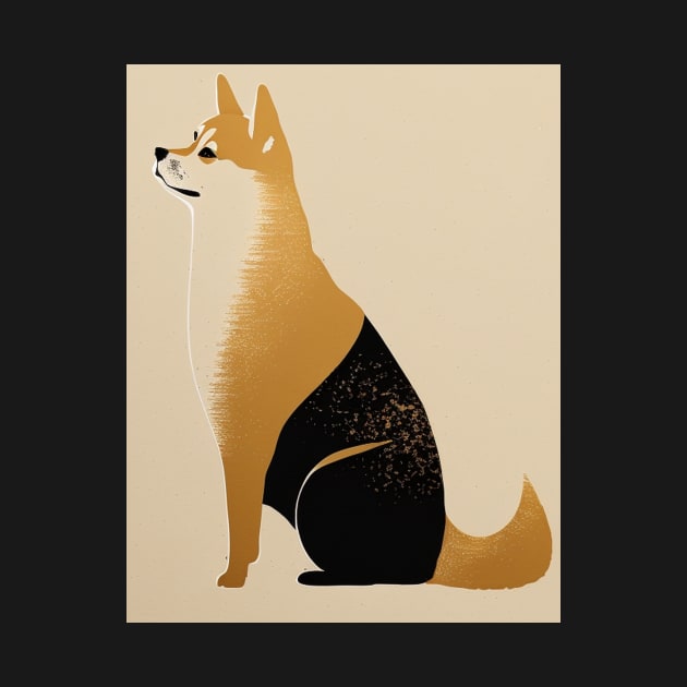 Shiba Inu Dog, Japanese Art, Minimalist by dukito