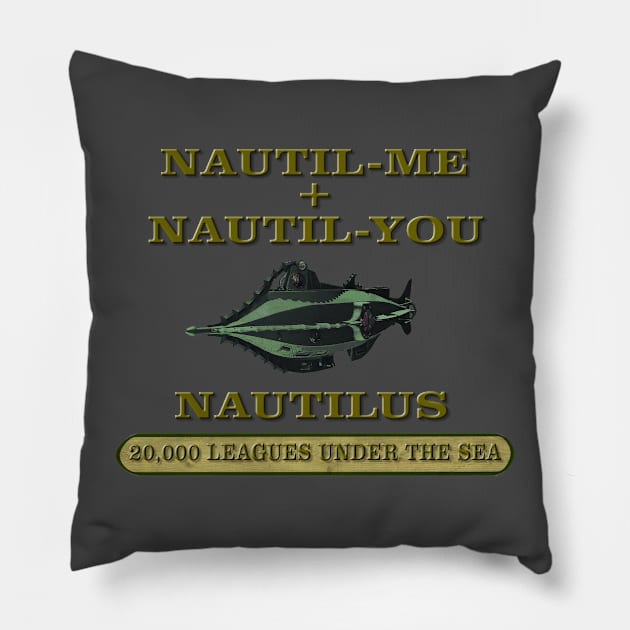 Nautlius - 20,000 Leagues Under The Sea Pillow by Bt519