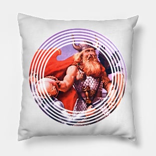 Bearded and Muscular Viking Warrior with a Lot of Strength Pillow