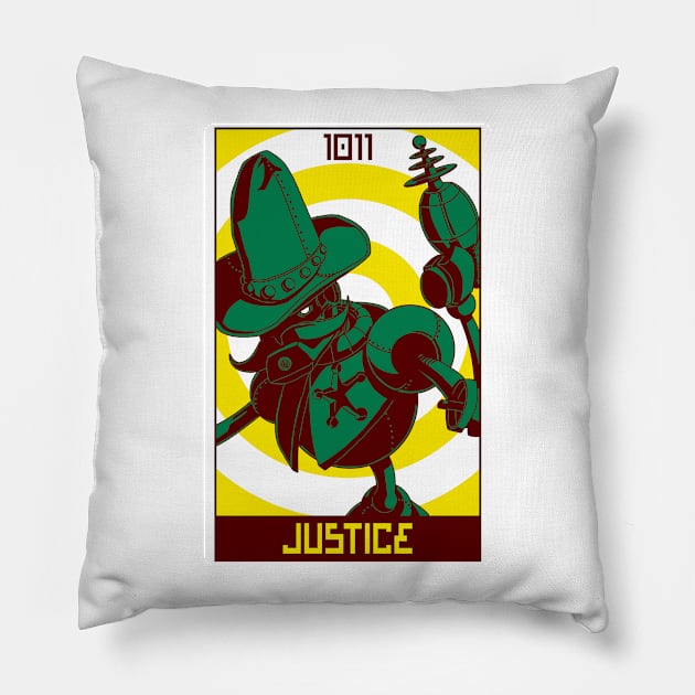 Robo Tarot: Justice Pillow by PeterTheHague