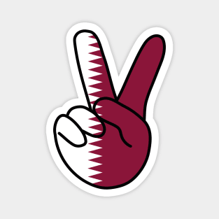 Qatar Flag V Sign Magnet