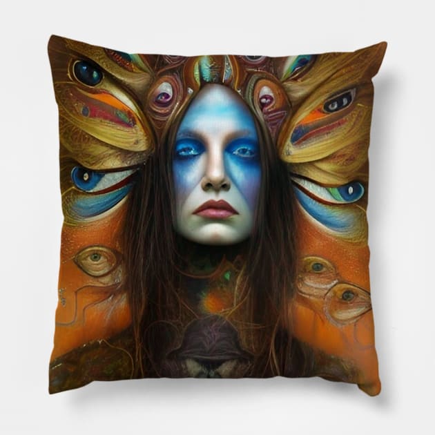 Stunning Visionary Art - Shamanism Spiritual Seeker of Visions Pillow by ZiolaRosa