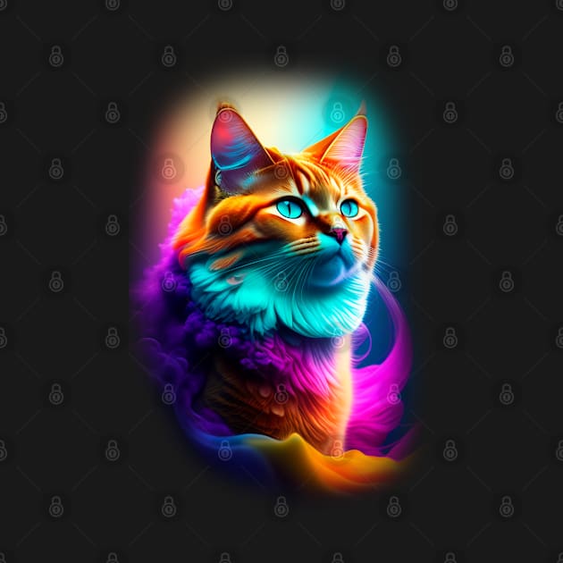 Galaxy Mystical Cat Coloful by igzine