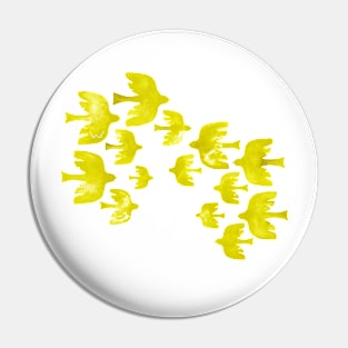 Flight of yellow flock Pin