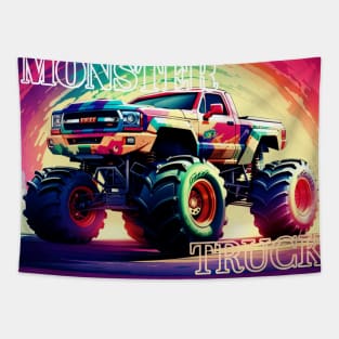 Rainbow monster truck Tapestry