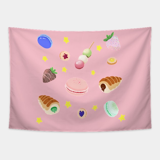 Pastry Pattern Party Tapestry by Candycrypt