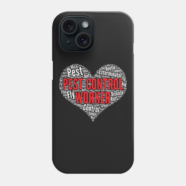 Pest control worker Heart Shape Word Cloud Design design Phone Case by theodoros20