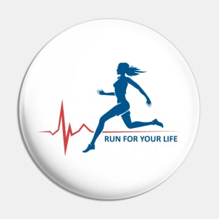 Healthy Run Emblem Pin