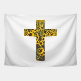 Sunflower Field Cross Tapestry