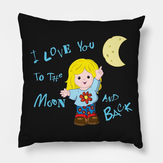 I love you to the moon and back ... To the moon and back Pillow by Arzeglup