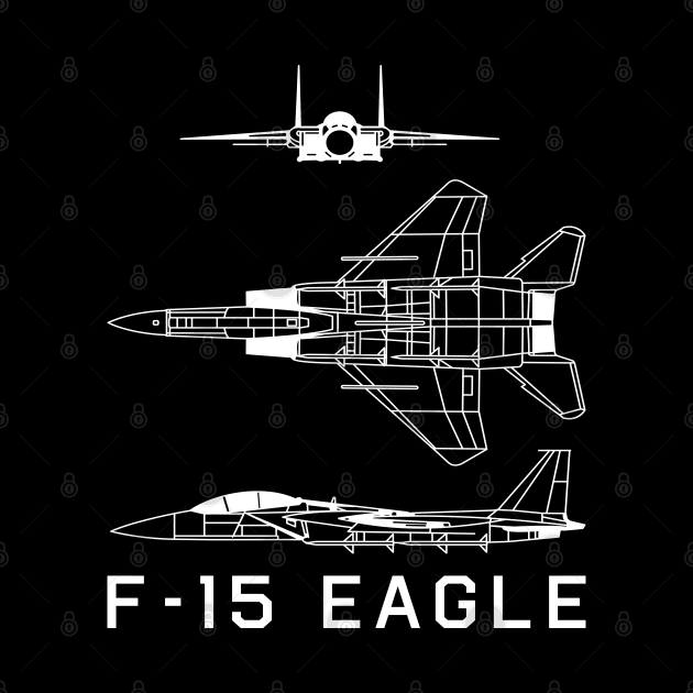 F-15 Eagle US Air Force Military Multirole Fighter Air Superiority Jet Plane Blueprint Gift by Battlefields