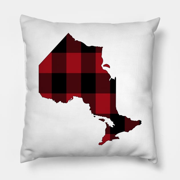 Ontario in Red Plaid Pillow by somekindofguru