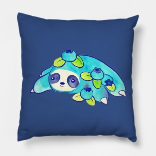 Watercolor Blueberry Sloth Pillow