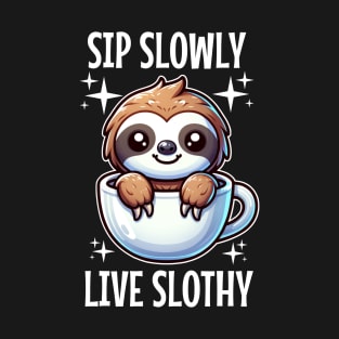 Sip Slowly, Live Slothy T-Shirt