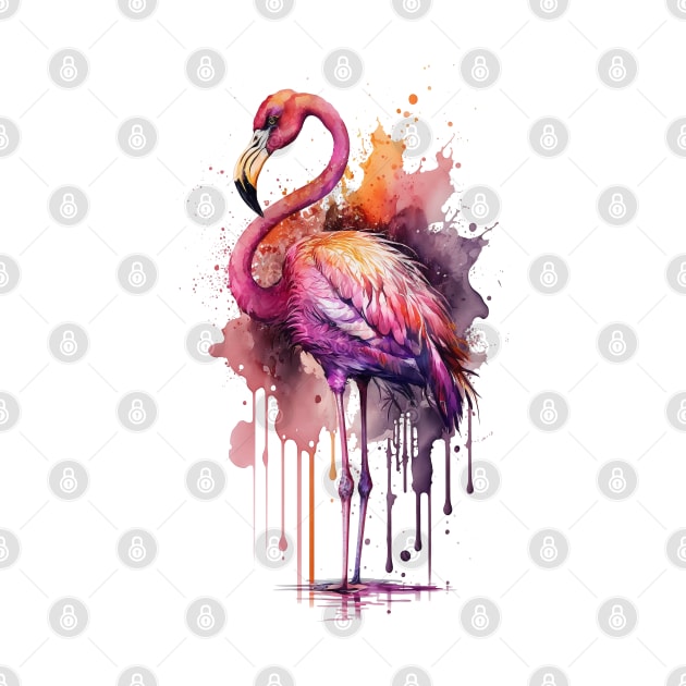 Flamingo Ink Art by Bondoboxy