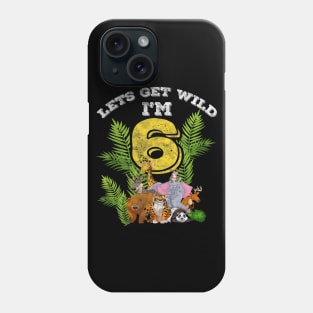 Kids 6 Year Old Zoo Birthday Shirt Safari Jungle Animal Phone Case