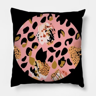 Modern abstract rose and leopard texture Pillow