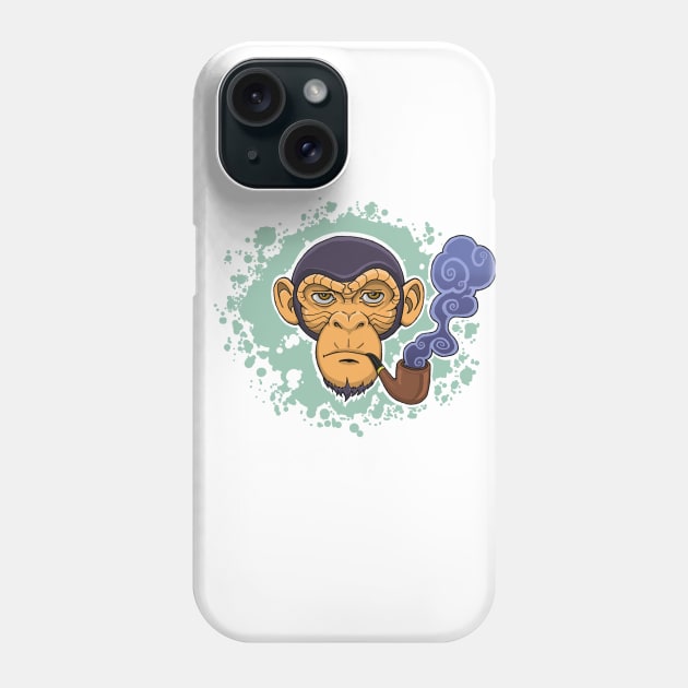 Smoking Chimp Phone Case by Jspirit