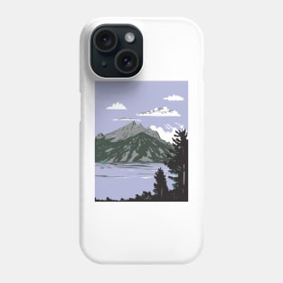 Jenny Lake in Grand Teton National Park Wyoming USA WPA Art Poster Phone Case