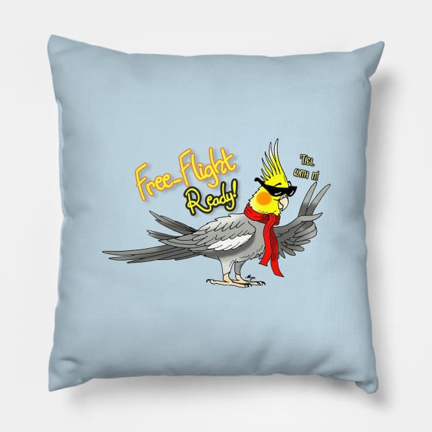 Free-Flight Ready Cockatiel Pillow by SkyeElizabeth