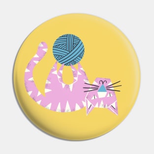 Funny Tiger with a Yarn Pin