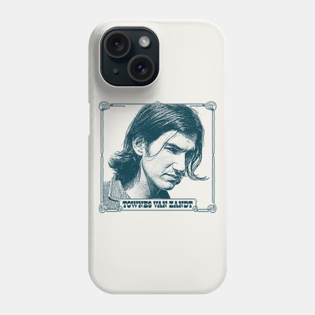 Townes Van Zandt // Retro Style Fan Art Design Phone Case by DankFutura