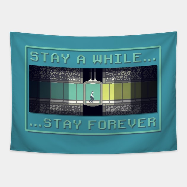 Impossible Mission - Stay a While... Tapestry by RetroTrader