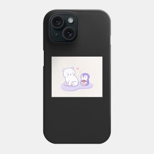 Polar Bear and Penguin Christmas Phone Case