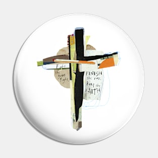 Scripture Cross Art 2 Timothy 4v7 Pin