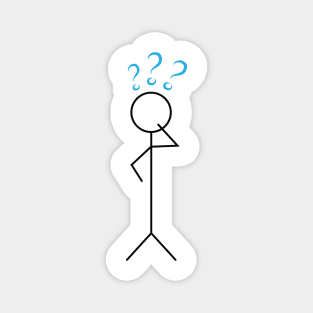 Stick figure with question marks Magnet