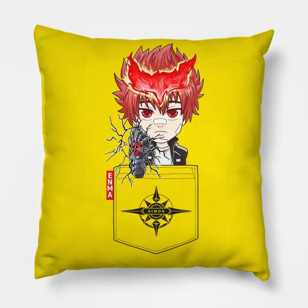 Pocket Chibi Enma Kozato Pillow by TeeTowArt