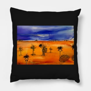 Emus in the outback. Pillow