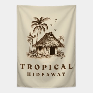 Tropical Hideaway Tiki front/back Tapestry