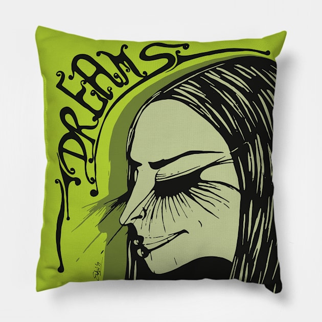 Dreams Electric Avocado - Pillow by EshiPaints