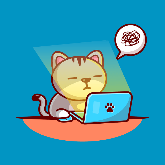 Cute Cat Sleeping On Laptop by Catalyst Labs