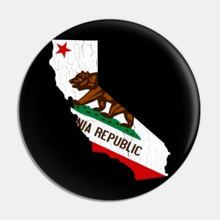 California Bear Flag (vintage distressed look) Pin