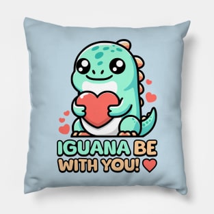Iguana Be With You! Cute Lizard Pun Pillow
