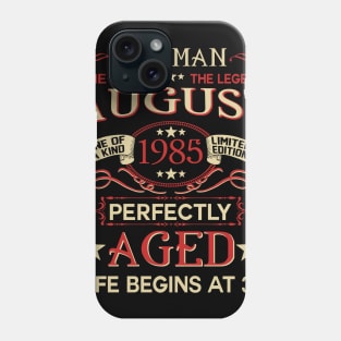 34th Birthday Gifts The Man Myth Legend August 1985 Phone Case