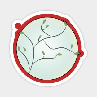 Full Moon with Leaves (Red) Magnet