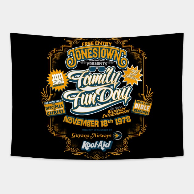 JONESTOWN - Family Fun Day Tapestry by Pac One