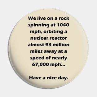 We Live On A Rock (Imperial) - Dark Text Pin