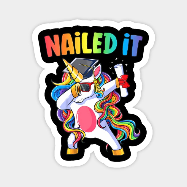 Kids Kindergarten Graduation Unicorn Graduate Nailed It Magnet by mccloysitarh