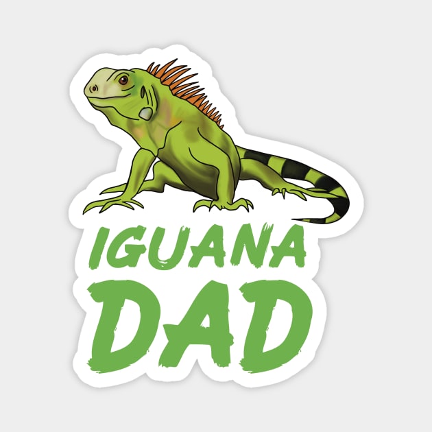 Iguana Dad for Iguana Lovers, Green Magnet by Mochi Merch